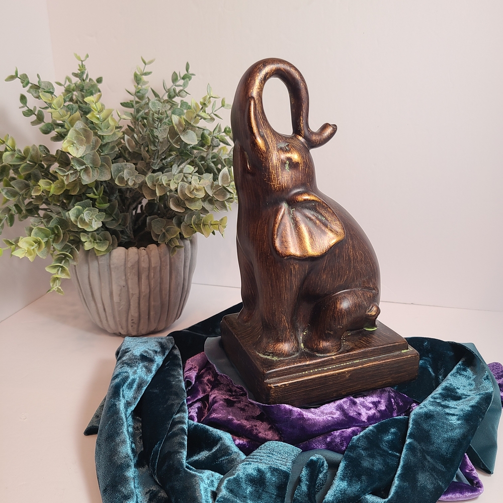 Elephant Decor - Antiqued Bronze Zen Elephant